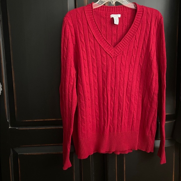 XXL Alfred Sung Cable Knit V-neck Sweater - Picture 12 of 14